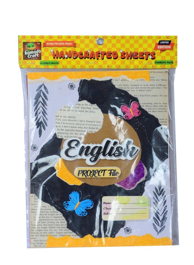 KOMODO CRAFT Paper Komodo Handcrafted Sheets/English/Pack of 10 / A4 Size/Ideal for School Projects / Watercolor/180 GSM - Image 1